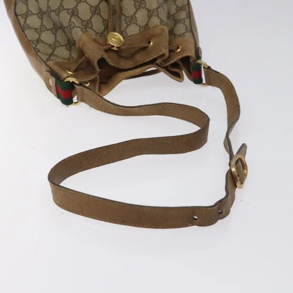 GUCCI GG Supreme Web Sherry Line Bag PVC Beige Red Green 72 02 034 Auth 117242 - Picture 7 of 16